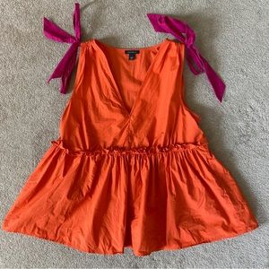 orange peplum blouse